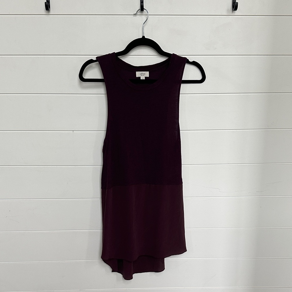 Aritzia Wilfred Sleeveless Burgundy Tank Top